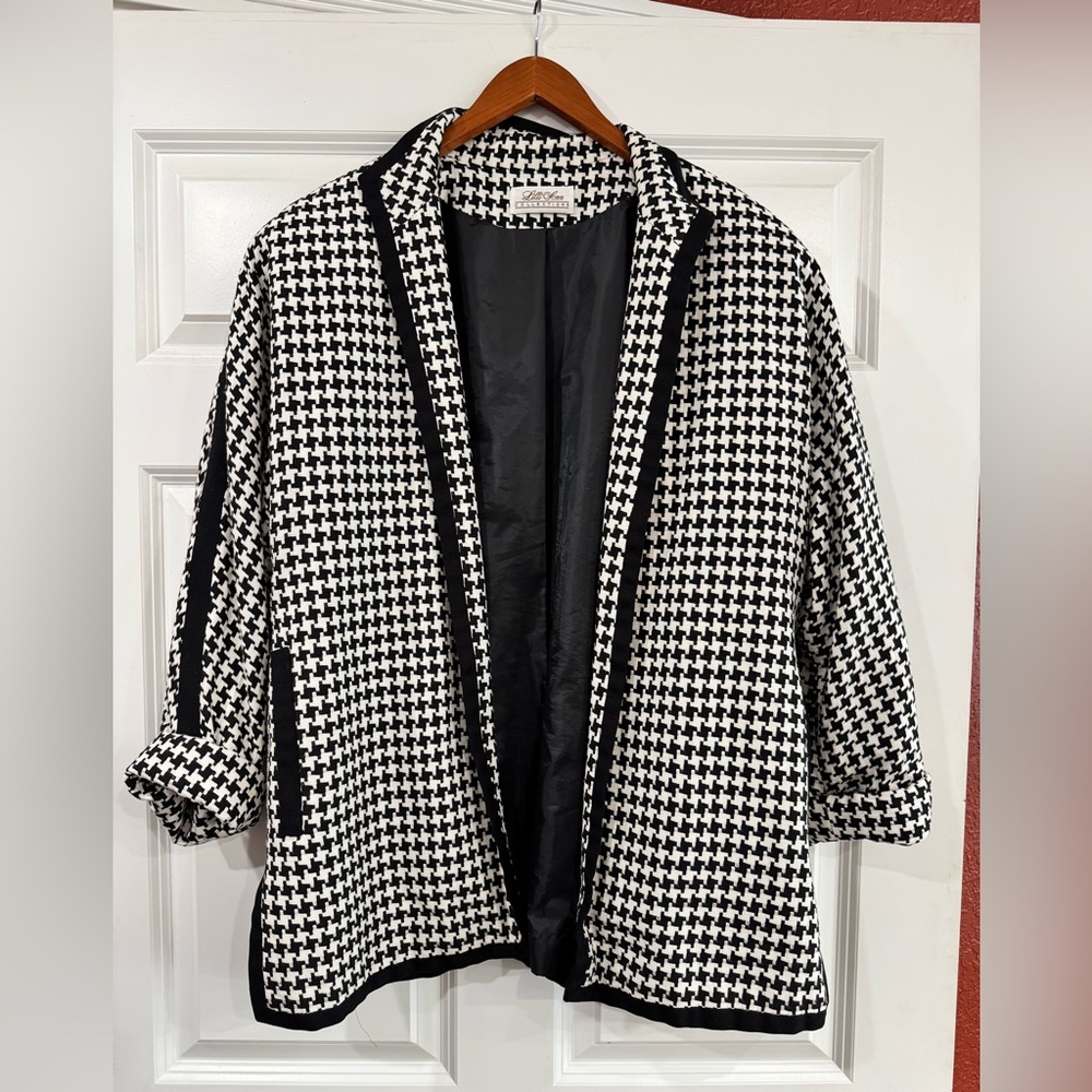 Vintage Lilli Ann Collections Houndstooth Blazer oversized